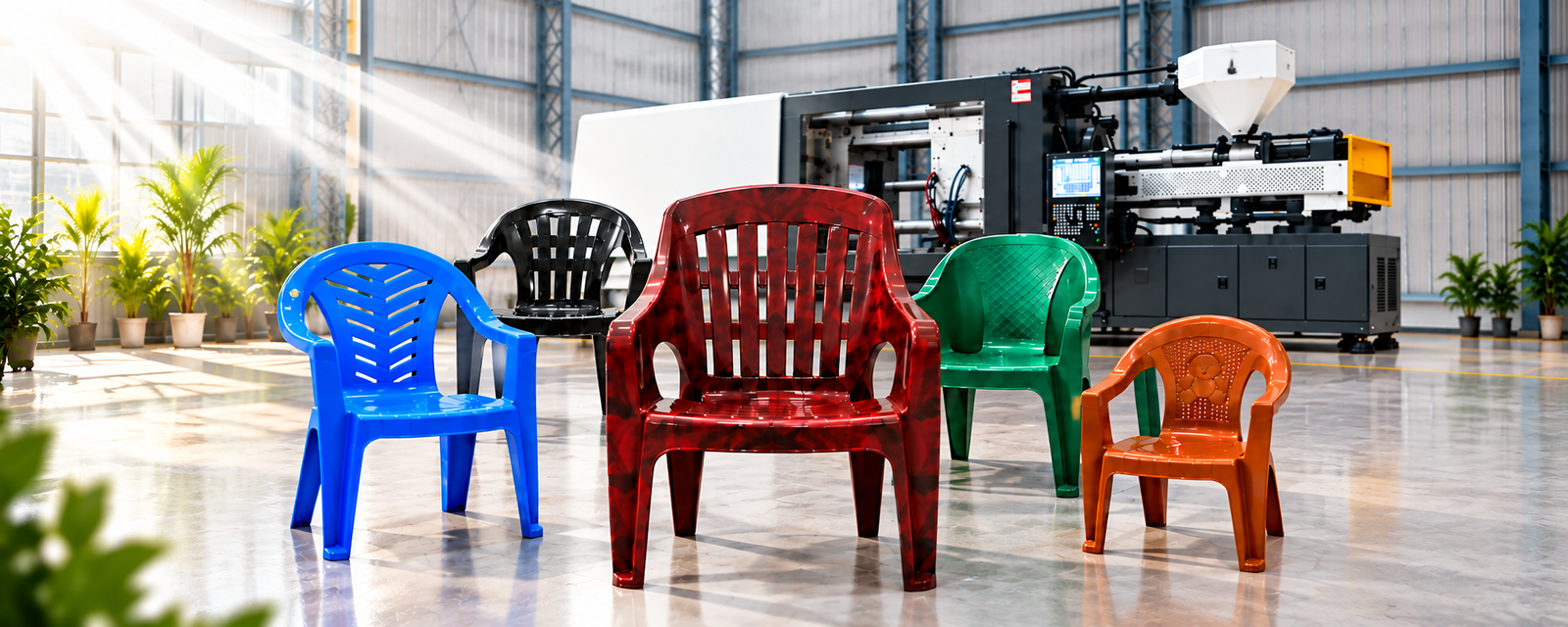 Precision injection moulding machine at the Indrakshi Polyplast manufacturing unit, Raipur